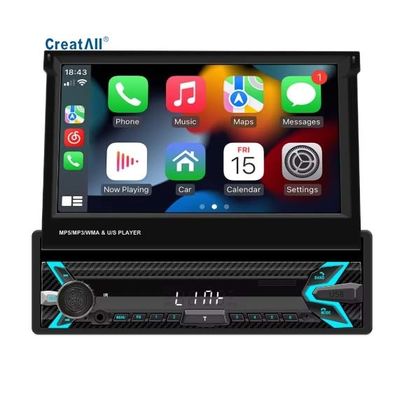 Creatall 7-дюймовый одноцилиндровый выдвижный экран Автомобиль MP5 Player HD BT Reverse Image Wireless Carplay Размещение на панели управления USB