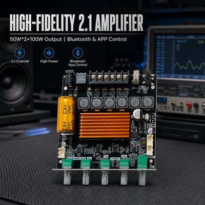 CA-TB21H 2.1 Channel TPA3116 Bluetooth Amplifier Board 50W+50W+100W Модуль аудиоусилителя с управлением APP