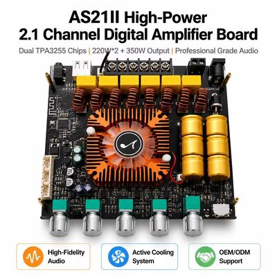 2.1-канальный усилитель Bluetooth 5.1 на базе TPA3255, аудиомодуль усилителя 220 Вт + 220 Вт + 350 Вт