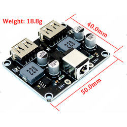 Конвертер самца оленя DC-DC поручая понижение модуль 6-32V 9V 12V 24V голодать USB QC3.0 QC2.0 быстрой доски заряжателя двойной