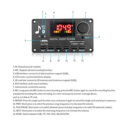 MP3 DC 5V-26V ICCS8673E модуля дешифратора 80W Bluetooth аудио