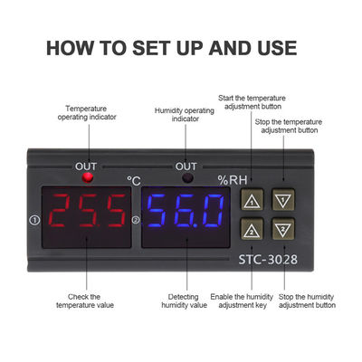 DC 12V 24V AC 220V регулятора влажности STC-3028 и температуры