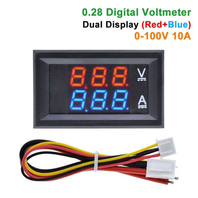 Вольт Amp DC 0-100V 10A цифров измеряет Ac 0,28&quot; красный голубой привод IC