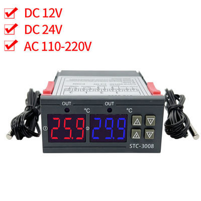 Реле регулятора 2 цифрового термометра STC-3008 вывело наружу с зондом 12V 24V 220V