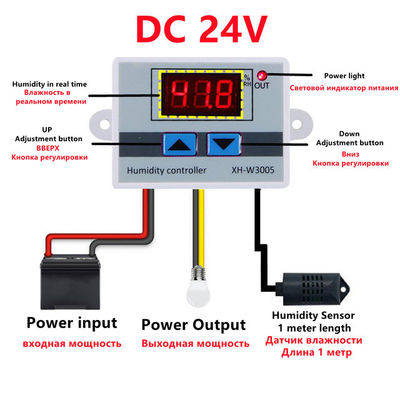 DC 12V 24V 220V 10A 0~99%RH регулятора влажности XH-W3005 цифров