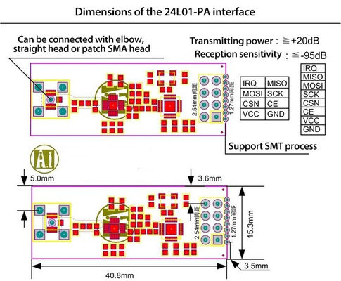 NRF24L01 PA Модуль беспроводной связи LNA с антенной 1000 метров на большие расстояния FZ0410