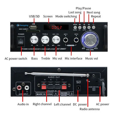 120w LDZS AV-298BT Стерео Усилитель Аудио Беспроводной BT 2.0