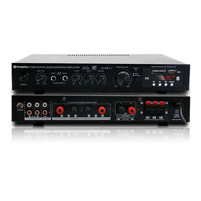 LDZS 5.1 Канал Профессиональный аудиоусилитель Ktv Домашний театр Система 2 микрофонов Входный динамик Микшер