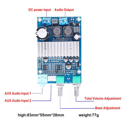 CA-3316A Digital Power Amplifier Board 100W Class D BASS AMP с чипом TPA3116 12-24В