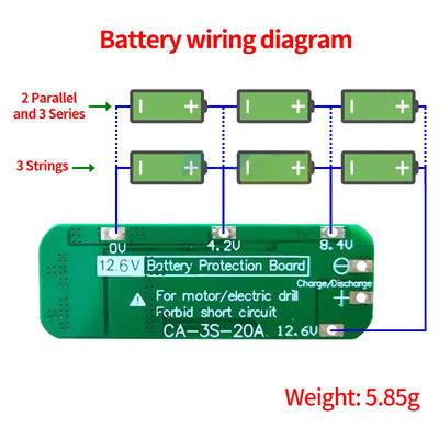 CA-3S-20A-E 11.1V 12V 12.6V BMS Battery Protection Board Модуль защиты батареи литий 3s BMS