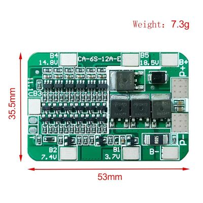CA-6S-12A-E 24V PCB BMS защитная панель для 6 пакетов 18650 Li Ion Lithium батарейный модуль