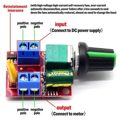 CA-105AS 35V 5A 90W PWM Моторный регулятор скорости регулируемый переключатель для светодиодного затемнения