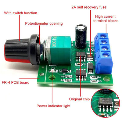 CA-102A PWM Моторный регулятор скорости 2A 30W 1.8V 3V 5V 6V 12V DC Моторный регулятор скорости
