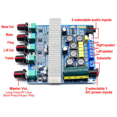 2.1 Канал домашний усилитель TPA3116D2 2*50W 100W Стерео аудио эквалайзер 5.0 HIFI Power Subwoofer