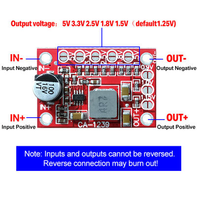 Модуль питания Step Down CA-1239 Регулируемый конвертер 5-15V Вход 1.25V/1.5V/1.8V/2.5V/3.3V/5V Выход