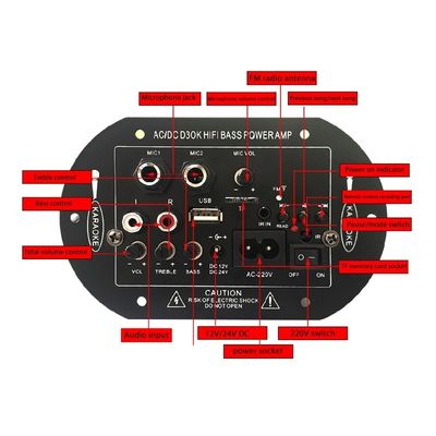 D3OK HIFI Bass Power Home Amplifier Board с 2 каналами Bluetooth 4.2 и 12V 24V 220V Аудиоусилители
