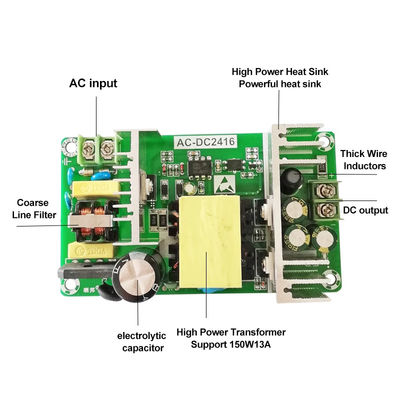 Планшет преобразователя AC/DC 12V 13A Изолированный модуль питания 10A 12A 13A 150W для описания