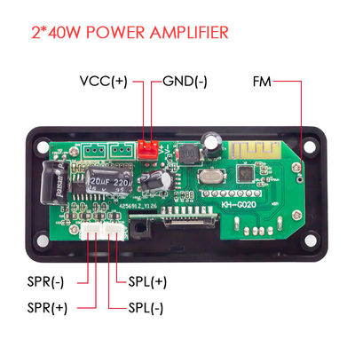 FLAC поддерживается 2*40W Car Bluetooth Audio Motherboard для безпотери музыкальной декодировки