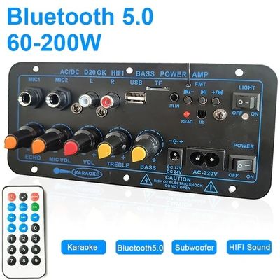 D20 60-200W BT Усилитель Борт Автомобильный Стерео Усилитель Субвуфер USB FM Радио TF Player Двойной микрофон