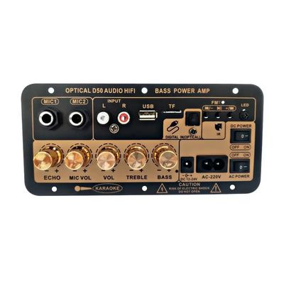 D50 Усилительная панель с оптическим аудио BT AMP USB FM Radio TF Player Черный для домашнего автомобиля