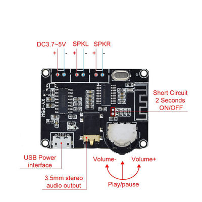 PAM8406 BT 5.0 DIY Kit Линейный аудиоусилитель DC3.7-5V Стереоаудио XY-P5W