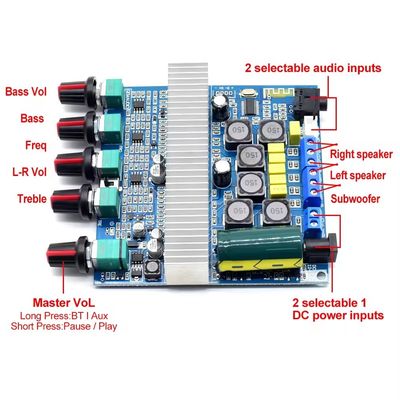 TPA3116D2 Digital Power Amplifier Board с 100 Вт субвуфером BT 5.0 и выходом 2 * 50 Вт + 100 Вт