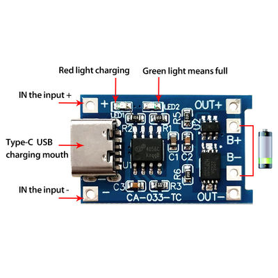 CA-033 Micro Type-C USB 5V зарядная панель с двойной функцией 1A Литий-ионный батарейный зарядное устройство 18650 TP4056 ICs Продукт