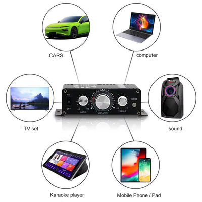 AK-270 12V Малый мощный Bluetooth аудиоусилитель 2.0 канал выхода HIFI мини-усилитель мощности для домашнего кинотеатра звуковой системы