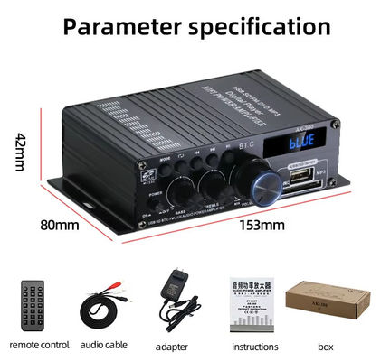 AK-380 2.0-канальный аудиоусилитель Bluetooth v5.0 с выходной мощностью 100–300 Вт для домашнего кинотеатра