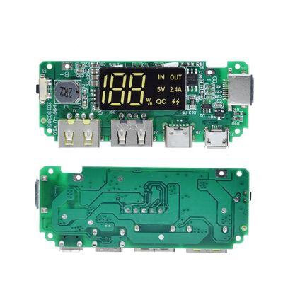 Двойной USB 5V 2.4A Micro/Type-C LED USB Mobile Power Bank 18650 Модуль зарядки Литийная батарея Зарядная панель