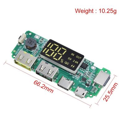 Двойной USB 5V 2.4A Micro/Type-C LED USB Mobile Power Bank 18650 Модуль зарядки Литийная батарея Зарядная панель