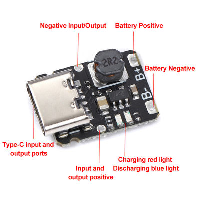 5V зарядка и разрядка интегрированный модуль 3.7V 4.2V 18650 Литий батарейка зарядка повышение мощности защиту панели типа-с