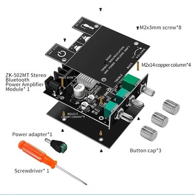 ZK-502MT 5.0 Subwoofer Amplifier Board 50W*2 2.0 Channel High Power Audio Стерео звукоусилители