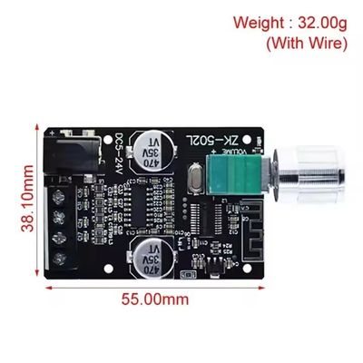 ZK-502L Mini для Bluetooth 5.0 DC 5-24V 50Wx2 Стерео Усилитель питания Беспроводная аудио-цифровая плата для Bluetooth Усилителя Spe