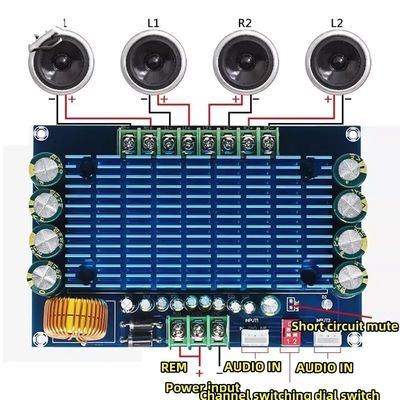 XH-M180 4x50W Модуль усилителя автодинамики TDA7850 Высококлассный автомобильный AMP DC12V цифровой аудиокарта