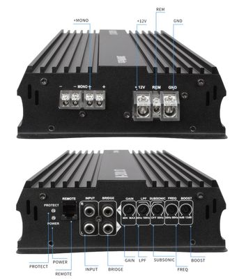 Высокомощный 12В 2000Вт Усилитель мощности автомобильного аудио 2000 Вт Моно-субвуфер класса D с кроссоверами