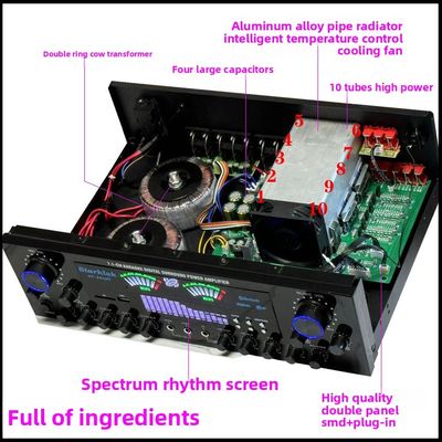 AV-888BT 2800W Домашний караоке Усилитель питания с двойным кольцом Новая модель 7.1 Канал Зона настройки высокомощная металлическая конструкция