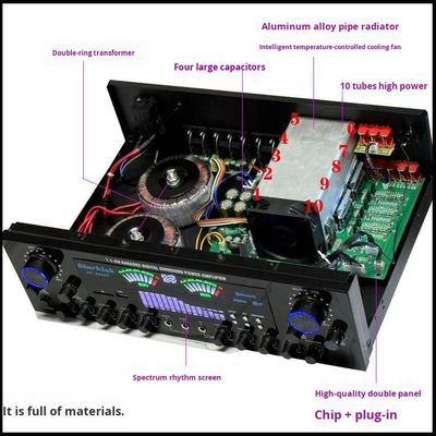 Комплект: Домашний кинотеатр 7.1-канальный AV-888BT усилитель с акустикой Cyclone No.9 и 10-дюймовым сабвуфером
