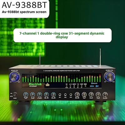 AV-9388BT/AV-999BT 2200W/1200W Профессиональный 7-канальный BT беспроводной усилитель высококачественного домашнего кинотеатра 7.1 Система динамиков Металл