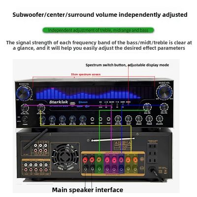 AV-8000SW Premium Edition 2200W Профессиональный Ультра-Мощный 7.1-канальный Ресивер-Усилитель для Домашнего Кинотеатра Эксклюзивный BT Wireless