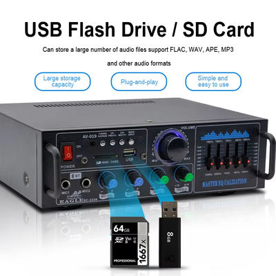 160W Двухканальный HiFi стерео аудио домашний цифровой усилитель Профессиональный ламповый усилитель Модуль микрофонного входа Пульт дистанционного управления усилителем