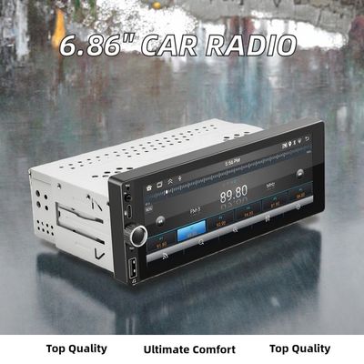 Single Din 6,86 дюйма CarPlay / Android Автомобильное радио с сенсорным экраном LCD USB подключение