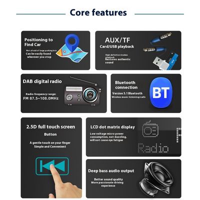 Creatall Special Clearance 2.5D Touch Screen Car MP3 Player с беспроводным интерфейсом BT, USB, цифровым радио DAB и зарядным устройством