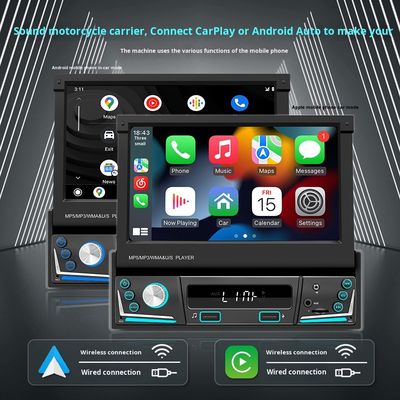 Creatall 7-дюймовый выдвигаемый экран Все в одном беспроводной CarPlay Smart для Bluetooth обратная камера MP5 плеер в машине