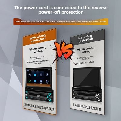 Creatall 7-дюймовый одноцилиндровый выдвижный экран Автомобиль MP5 Player HD BT Reverse Image Wireless Carplay Размещение на панели управления USB