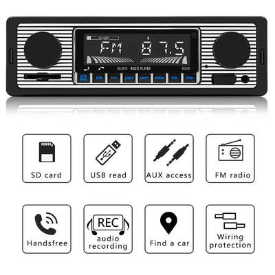 1 Din Пластиковое автомобильное MP3 радио с BT Handsfree FM/SD Power Protection AUX USB мультимедийный проигрыватель WAV Аудио формат Голосовая трансляция