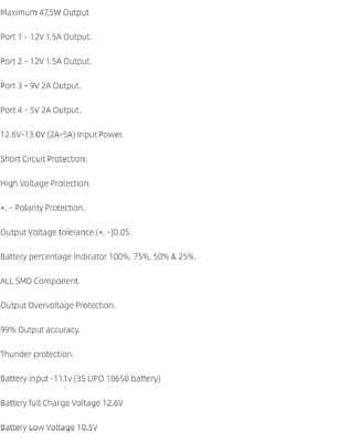 Источник бесперебойного питания для мини-маршрутизатора CA-403S с выходной мощностью 40 Вт, входом аккумулятора 11,1 В и защитой от короткого замыкания