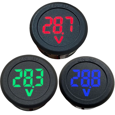 DC 4-100V LED Digital Display Circular Voltmeter Two-Wire Reverse Connection Protection Protective Digital Voltmeter Head