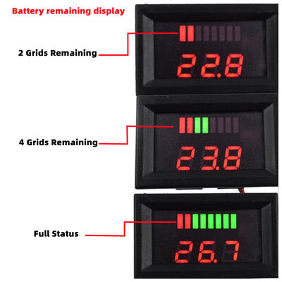 LED Voltmeter Display for Car Battery Charge Level Indicator 12V-72V DC Power Lithium Battery Capacity Meter Tester